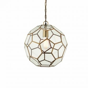 Endon Lighting Endon 69784 Miele 1 Light Antique Brass Ceiling Pendant