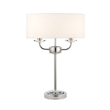 Endon Lighting Endon 60804 Nixon 2 Light Polished Nickel Table Lamp