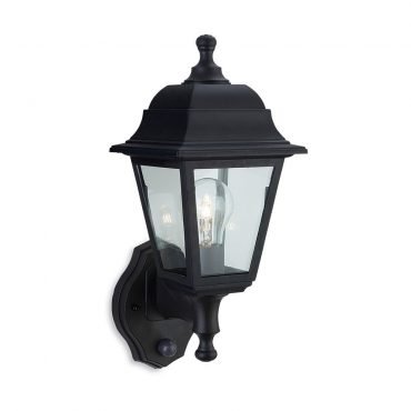 Firstlight 8400BK Oslo 1 Light Four Panel Resin Lantern andamp; PIR