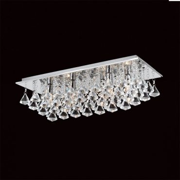 Impex Lighting Impex CFH201114/06/PL/CH Parma 6 Light Crystal Flush Fitting