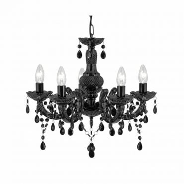 Searchlight 1455-5BK Marie Therese Black/Glass Pendant