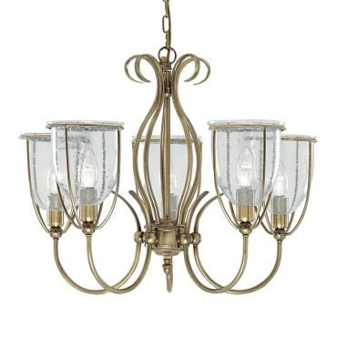 Searchlight 6355-5AB Silhouette Antique Brass Ceiling Light
